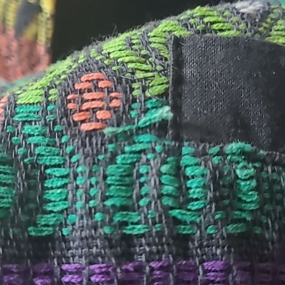 MULTICOLOR Black Multicolor V-Neck Textured Sleeveless Vest Pockets - Large - Picture 10 of 10